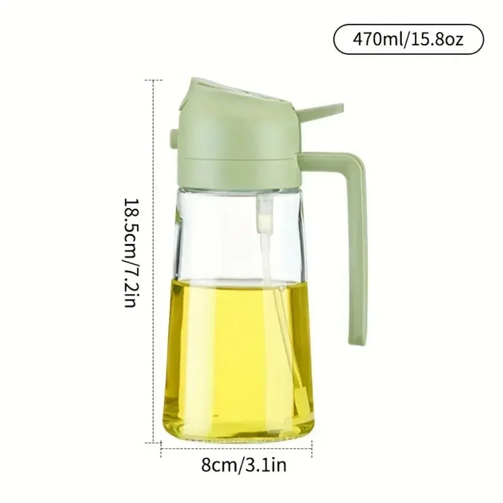 2in1 Oil Sprayer Glass Bottle