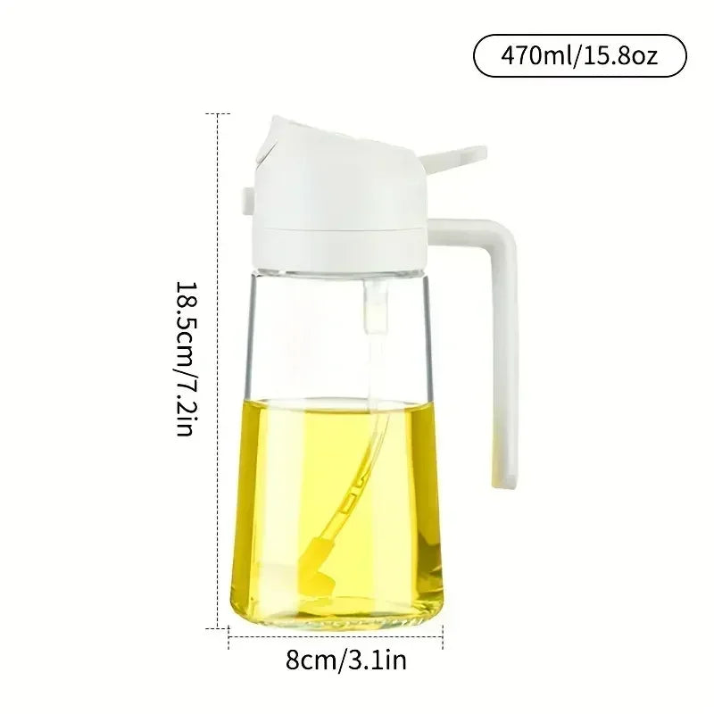 2in1 Oil Sprayer Glass Bottle